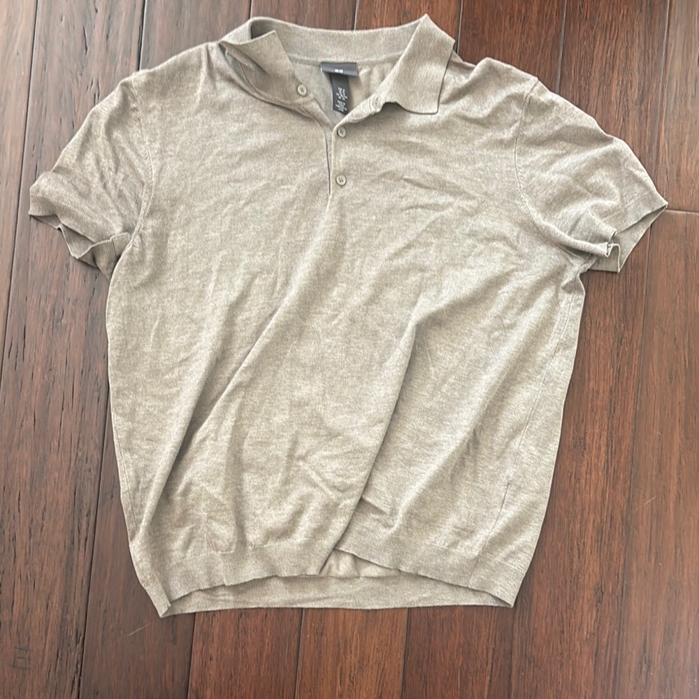 H&M Tan Polo Shirt Classic Casual Style